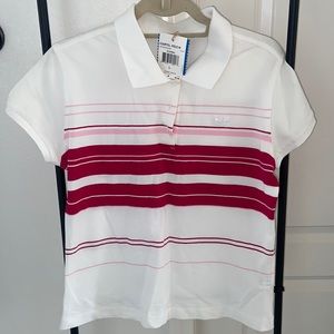 Adidas Vintage Tennis Polo Top.  Brand New/Never Worn w/Tags. Multiple Pinks/Wht